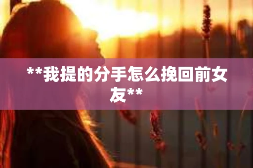 **我提的分手怎么挽回前女友**