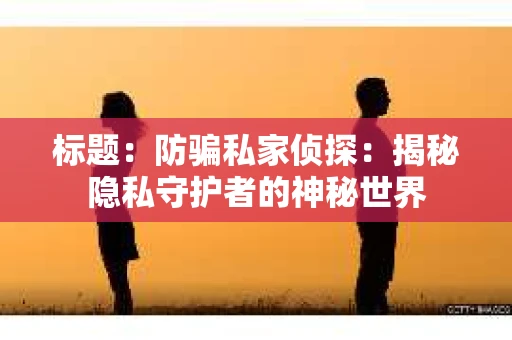 标题：防骗私家侦探：揭秘隐私守护者的神秘世界