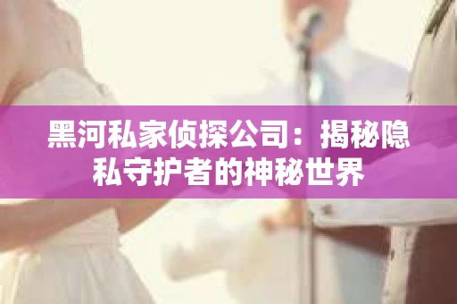 黑河私家侦探公司：揭秘隐私守护者的神秘世界