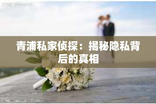 青浦私家侦探：揭秘隐私背后的真相