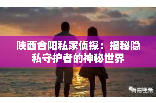 陕西合阳私家侦探：揭秘隐私守护者的神秘世界