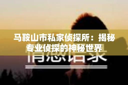 马鞍山市私家侦探所：揭秘专业侦探的神秘世界