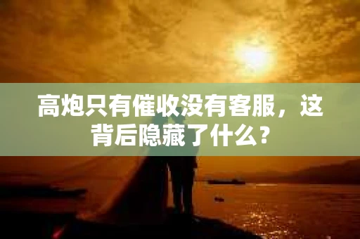 高炮只有催收没有客服，这背后隐藏了什么？