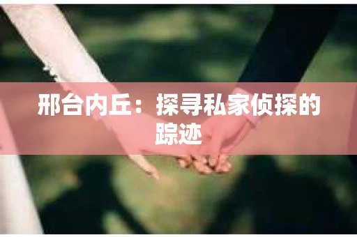 邢台内丘：探寻私家侦探的踪迹