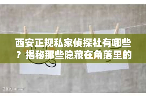 西安正规私家侦探社有哪些？揭秘那些隐藏在角落里的神秘力量
